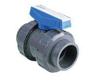 ПВХ (PVC-U) Кран шаровый клеевой с разборным муфтовым соединением d63 DN50, PTFE, EPDM, PN16