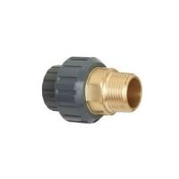 ПВХ (PVC-U) Муфта разборная клеевая/латунь с НР d32х1", EPDM, PN16