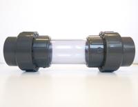 ПВХ (PVC-U) Смотровое окно клеевое с разб. муфт. соед. d50 DN40, PN16